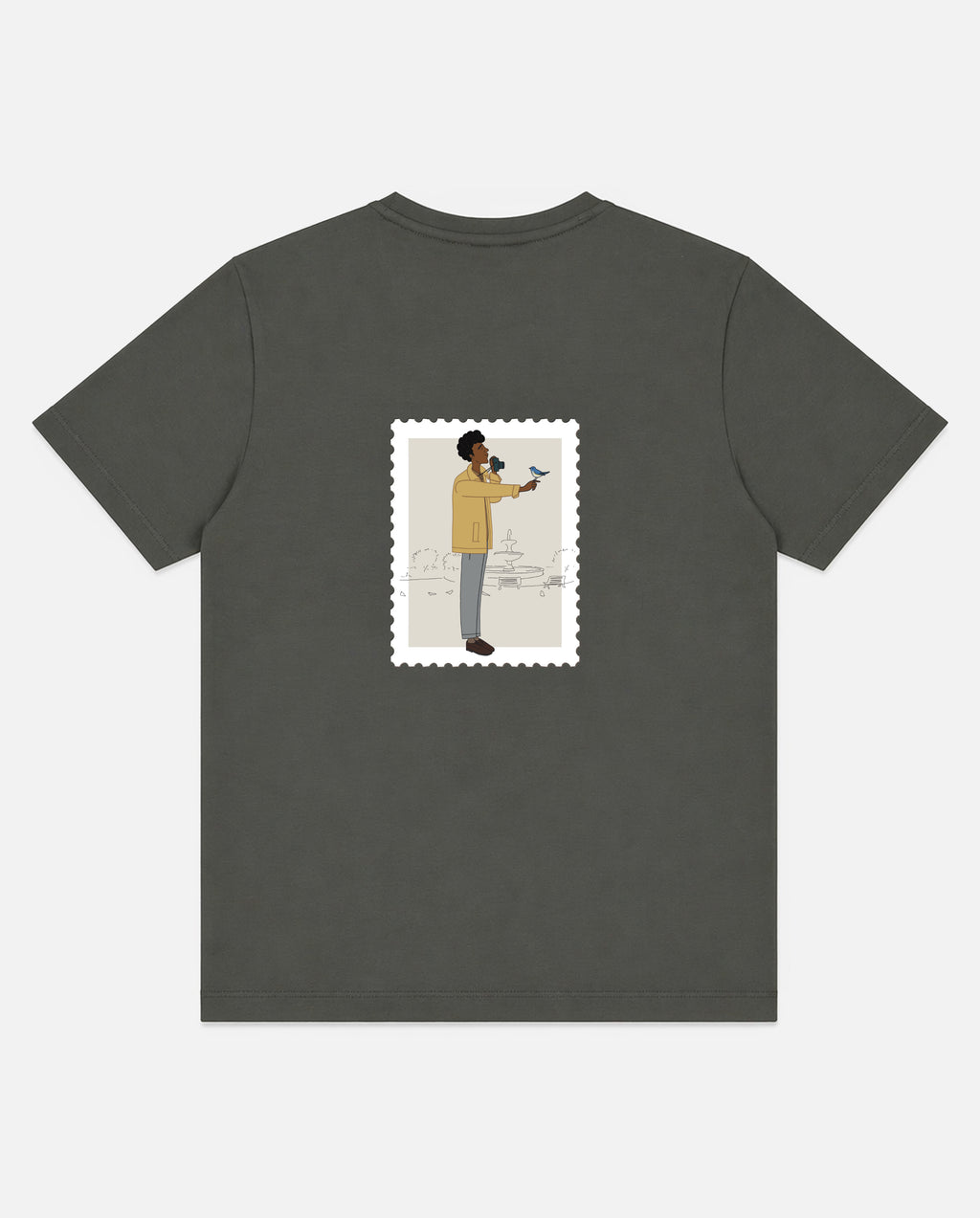 Bare Brown Olive Slim Fit Crew Neck T-Shirt