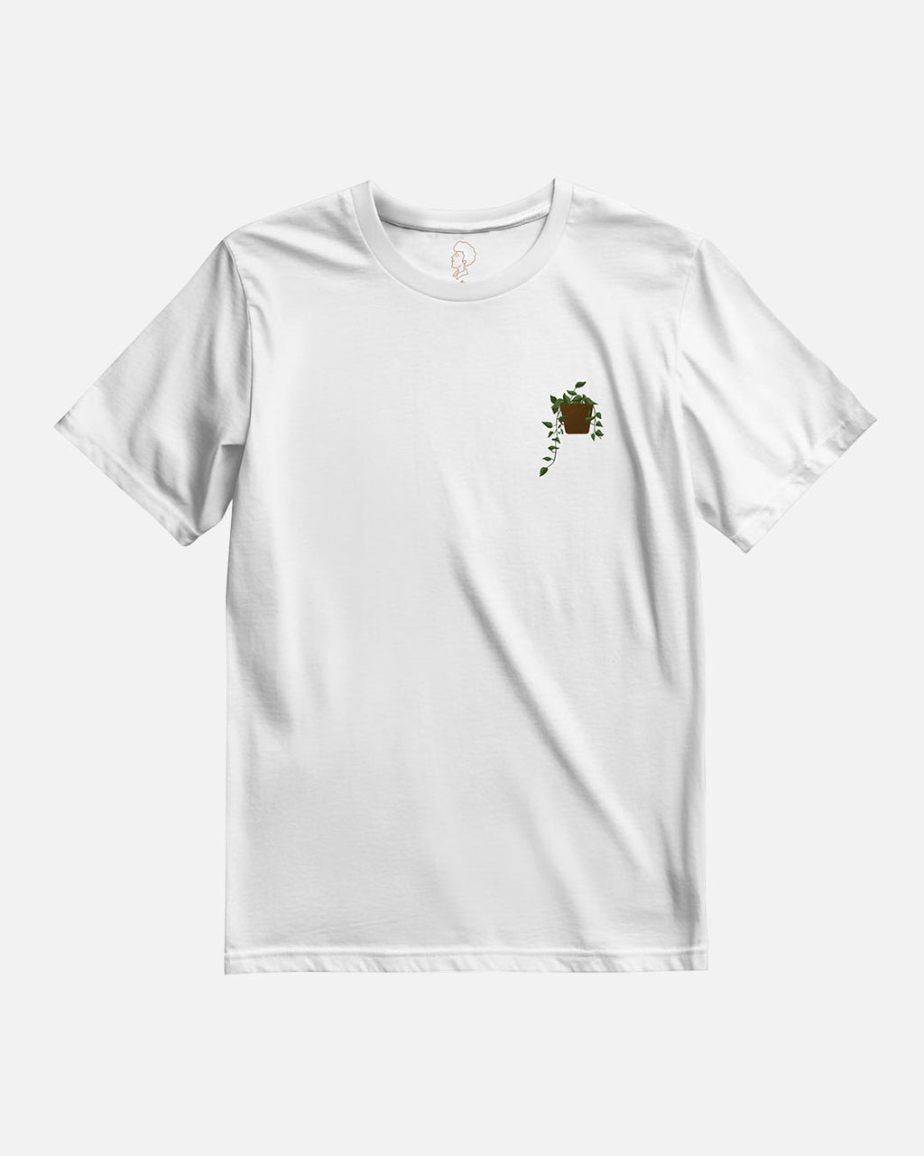 Bare Brown White Slim Fit Crew Neck T-Shirt