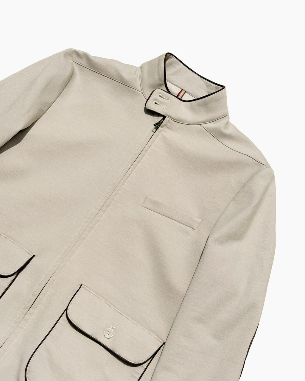 Bare Brown Slim Fit Jacket with Suede Detailing & Elbow Patch - Beige