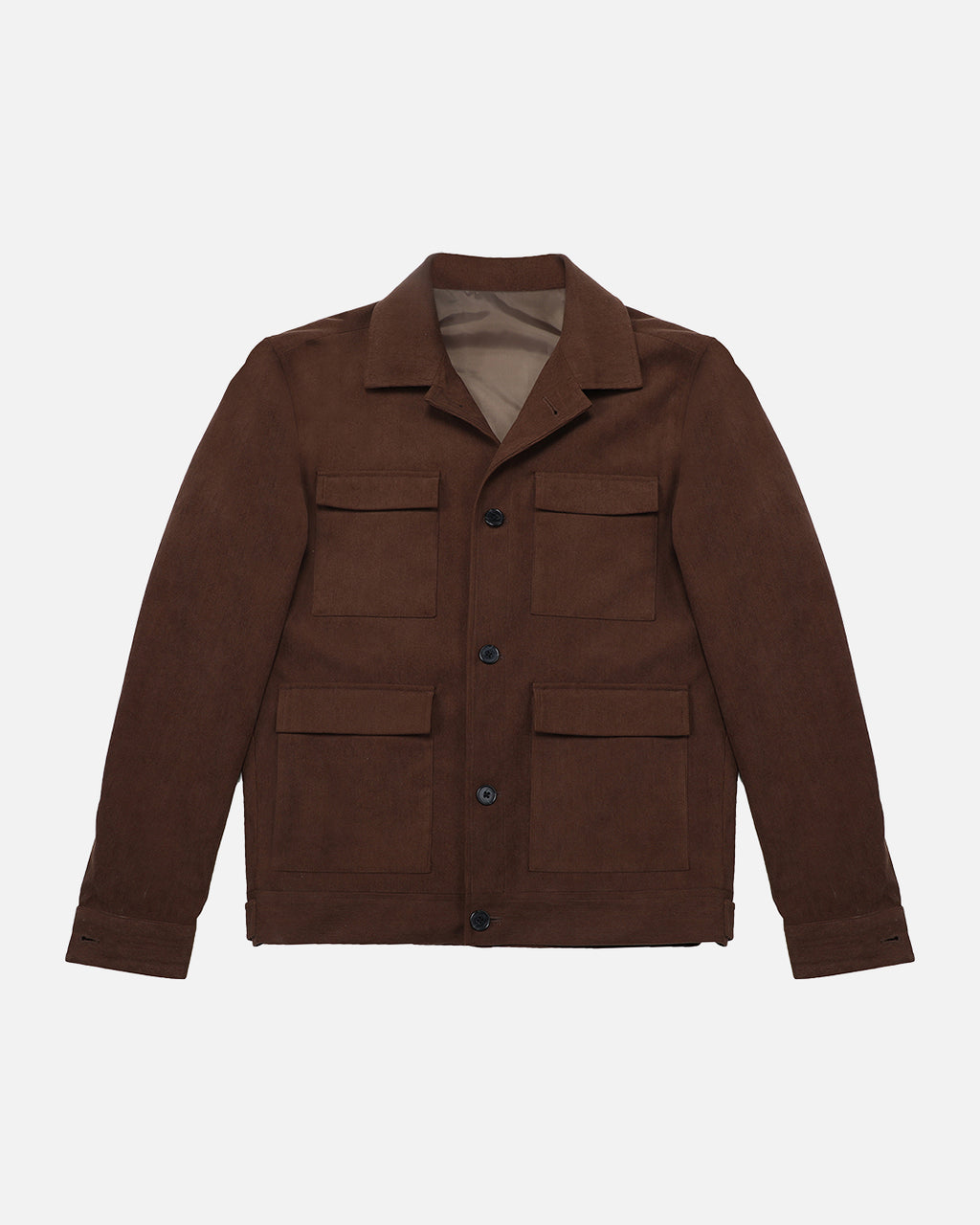 Bare Brown Corduroy Overshirt with Pockets - Brown