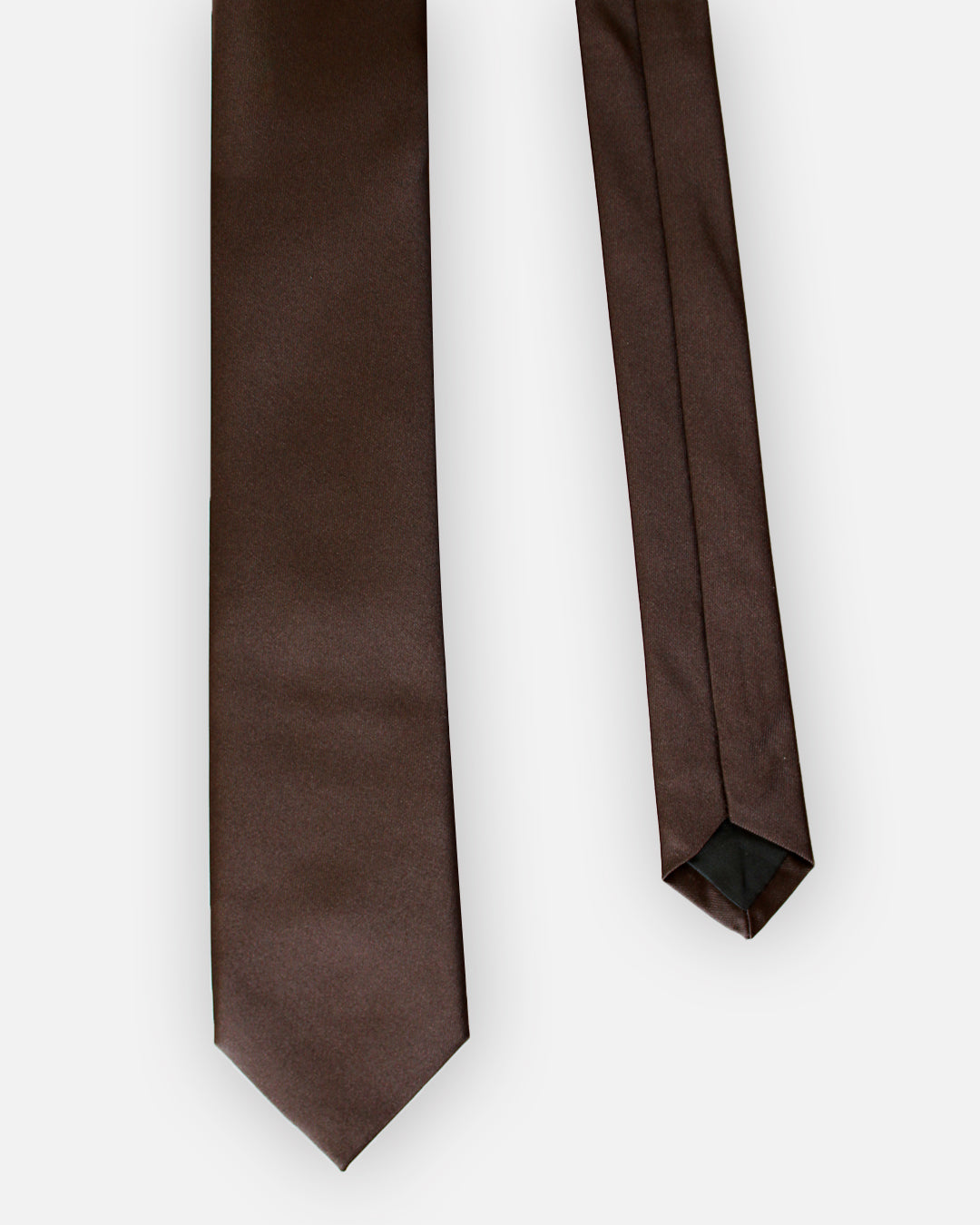 Men's Perfect Plain Satin Tie - Brown