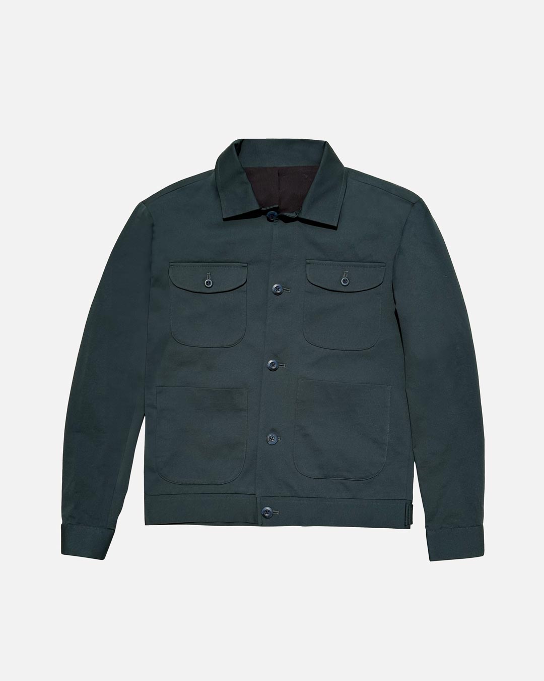 Bare Brown Button Closure Shacket with 4 Pockets - Green