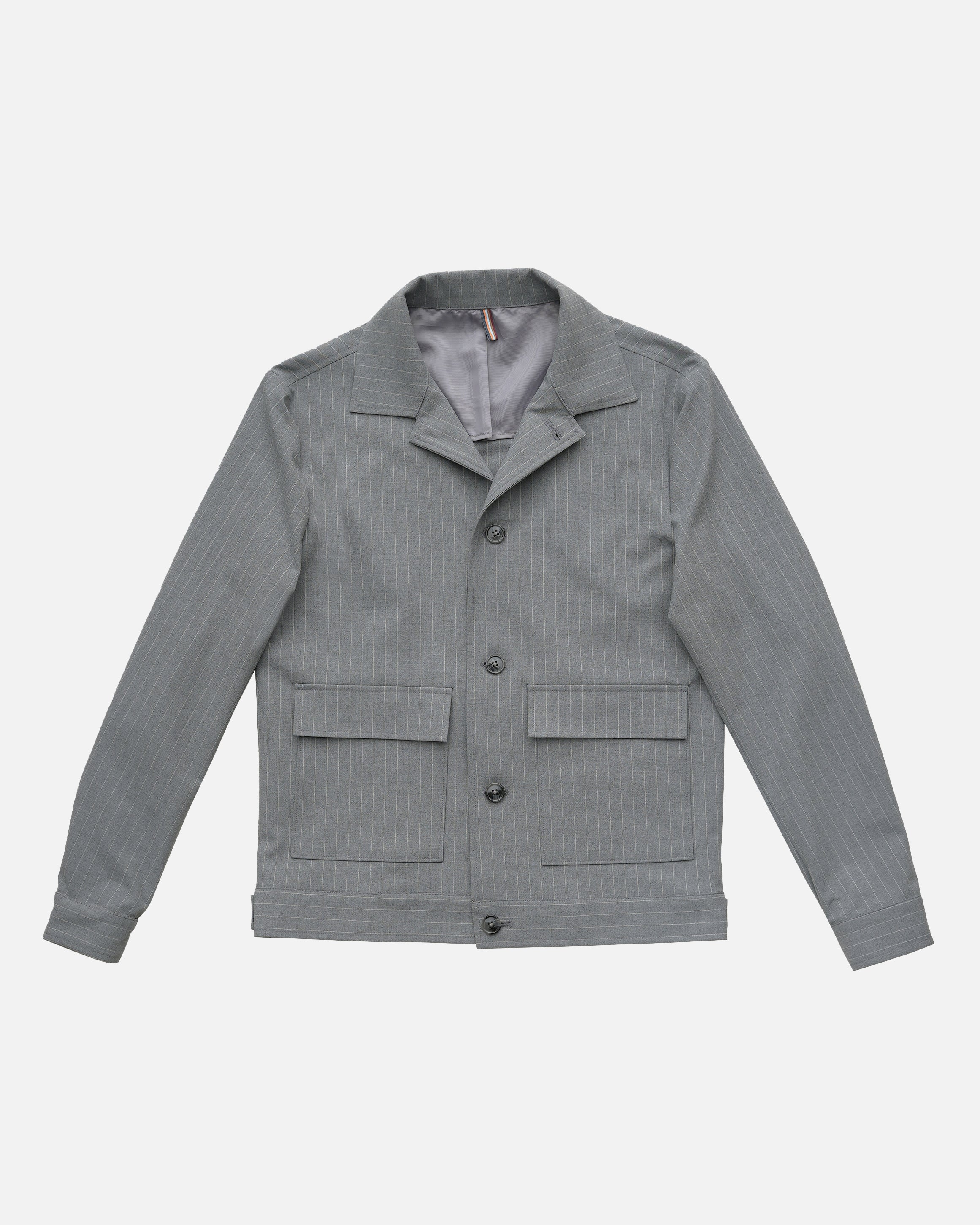 Bare Brown Striped Shacket - Grey