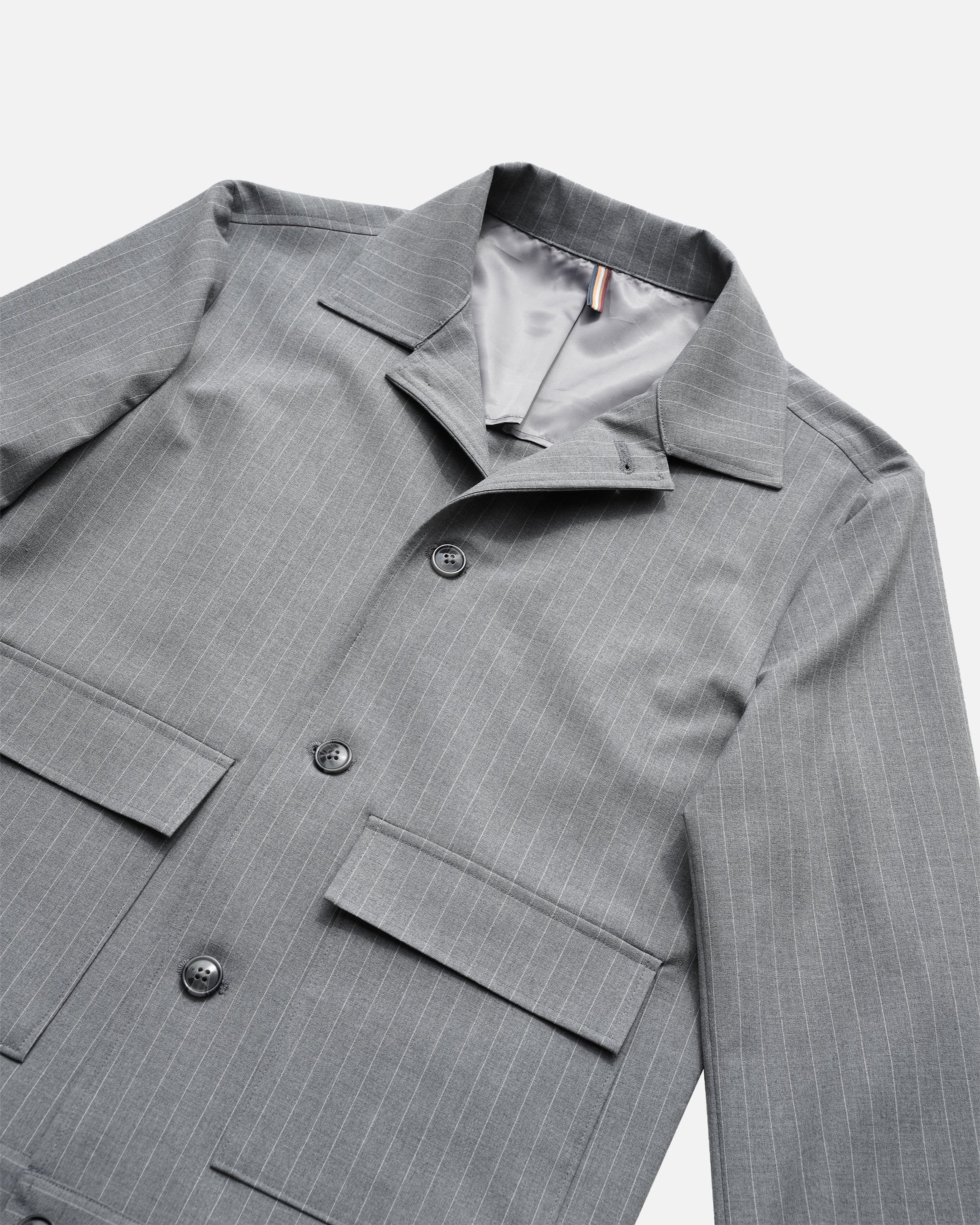 Bare Brown Striped Shacket - Grey