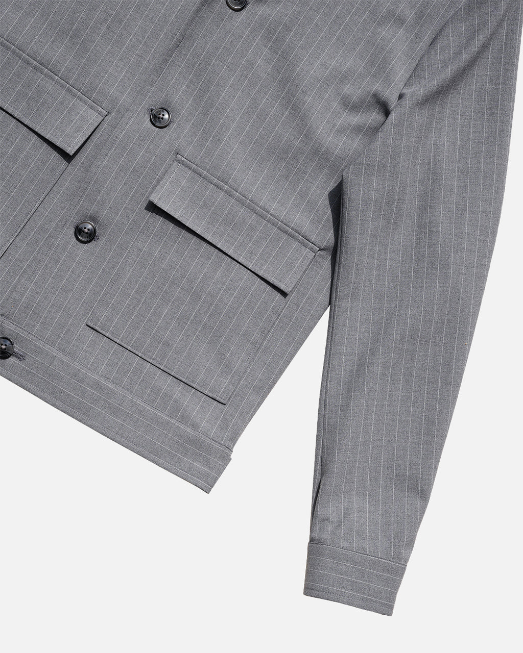 Bare Brown Striped Shacket - Grey
