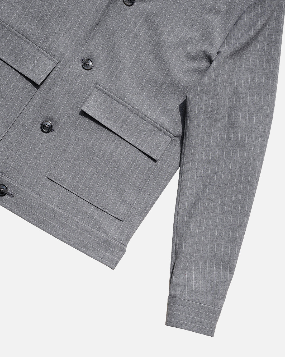 Bare Brown Striped Shacket - Grey