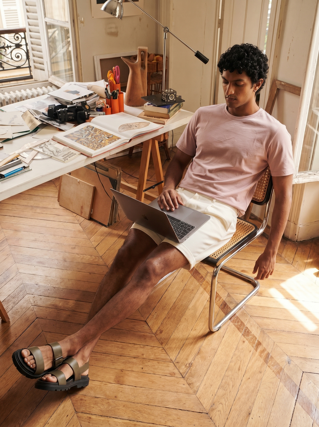 Bare Brown  Pink Slim Fit Crew Neck T-Shirt