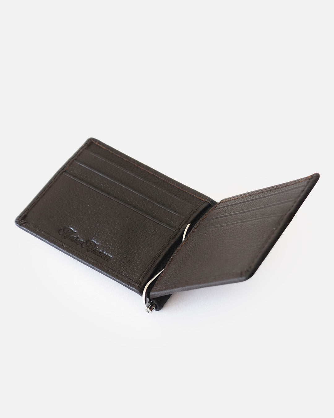 Genuine Leather Brown Money Clip With RFID Protection
