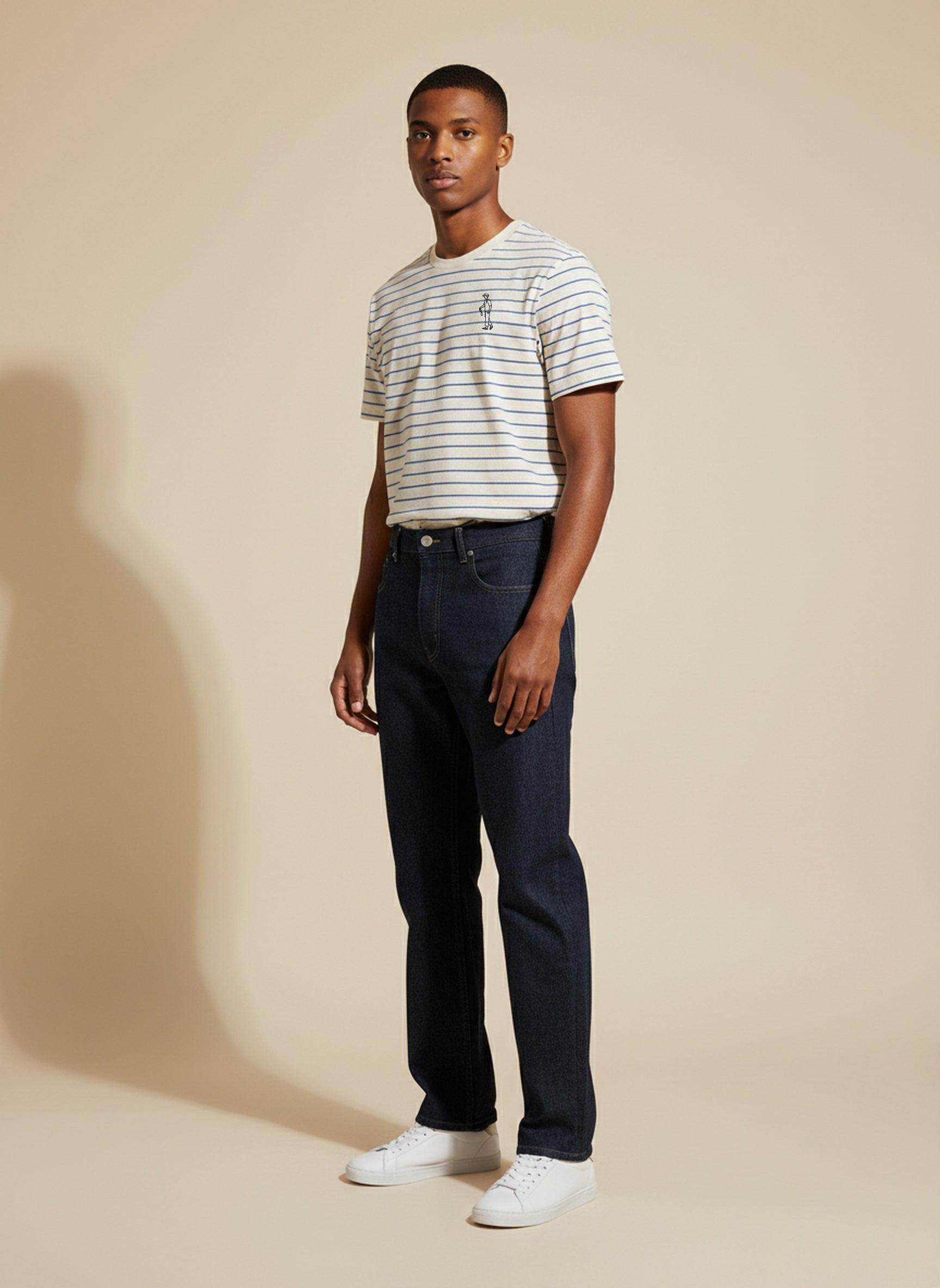 Bare Brown Beige Slim Fit Crew Neck T-Shirt