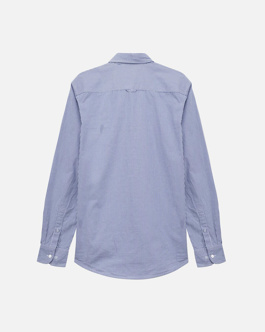 Bare Brown Striped Cotton Shirt with flower embroidery - Light Blue