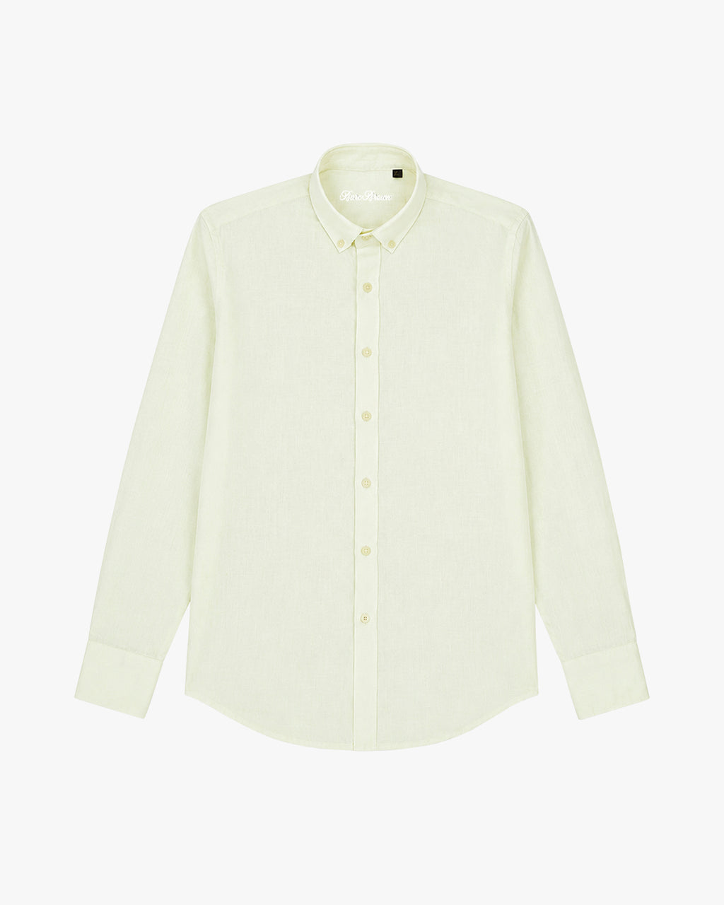Bare Brown Button Down Collar Linen Shirt, Slim Fit with Full Sleeve - Yellow