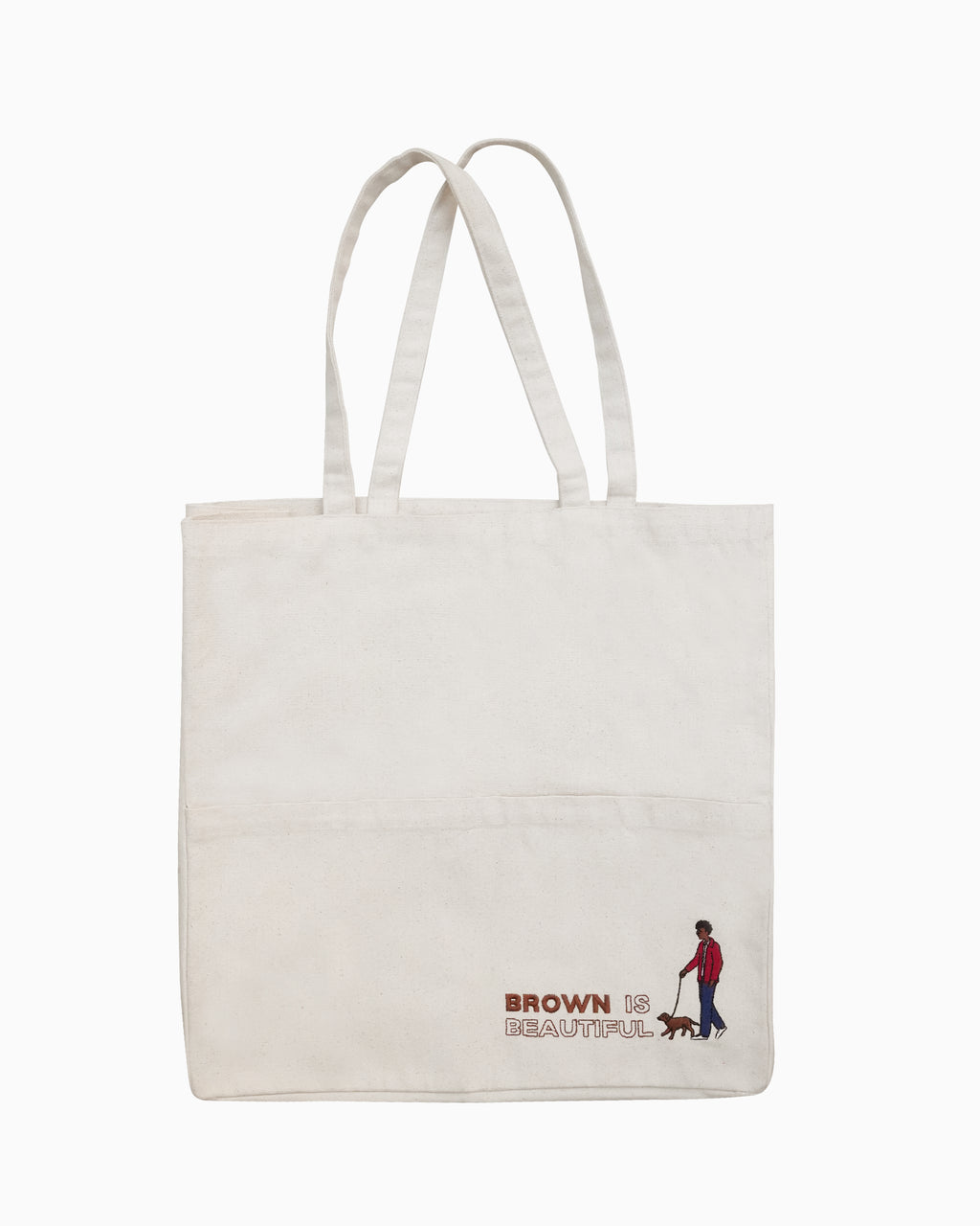 Brown is Beautiful Embroidery Off-White Tote Bag