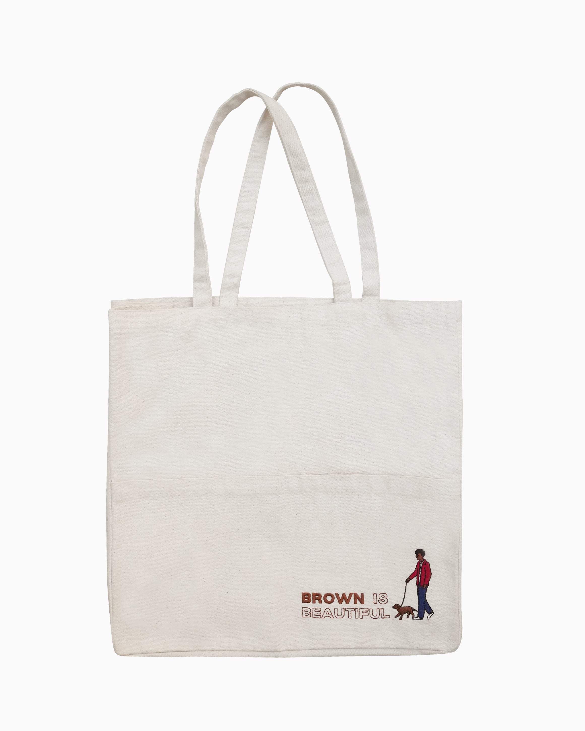 Brown is Beautiful Embroidery Off-White Tote Bag