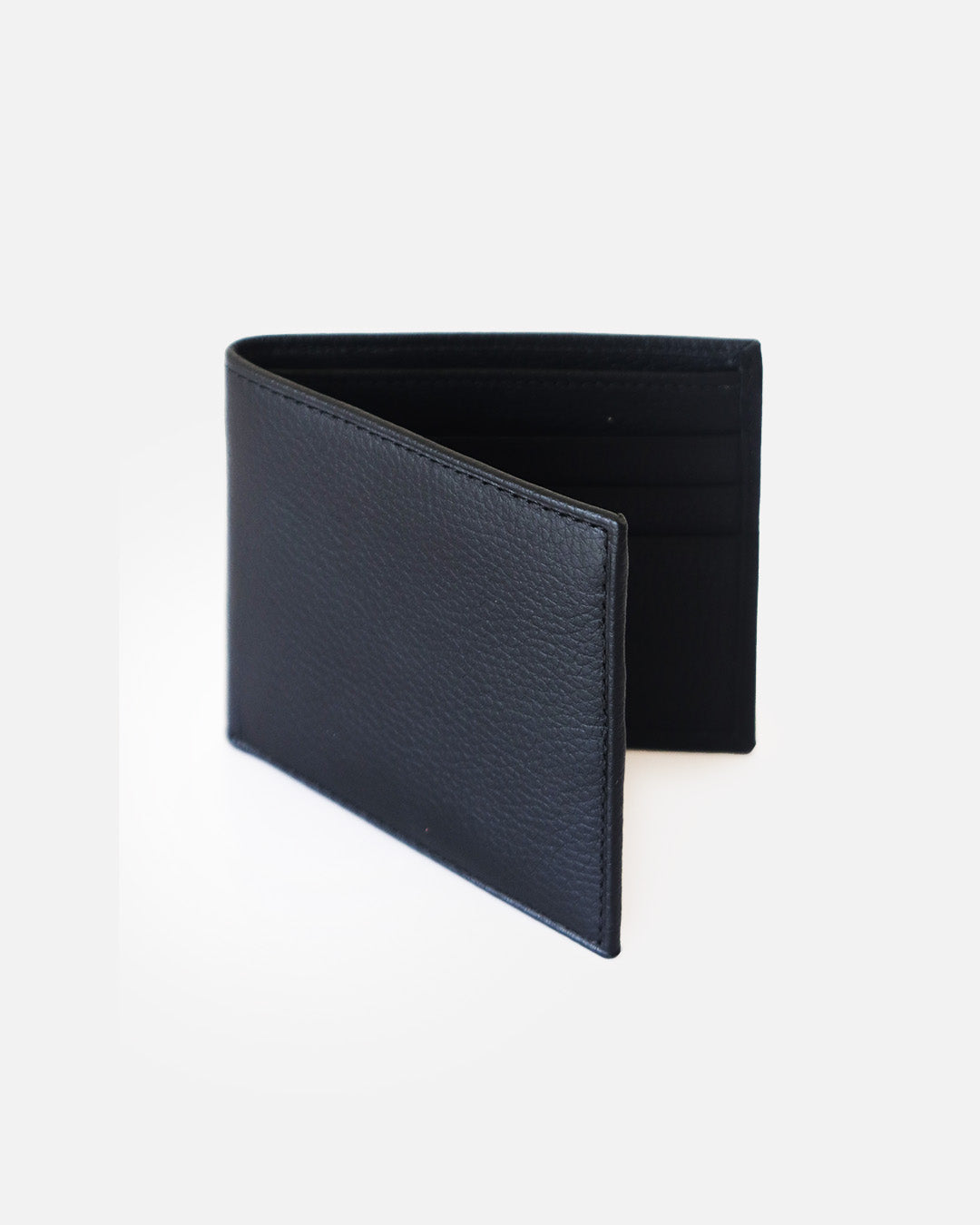 Genuine Leather Black Bi-fold Wallet With RFID Protection