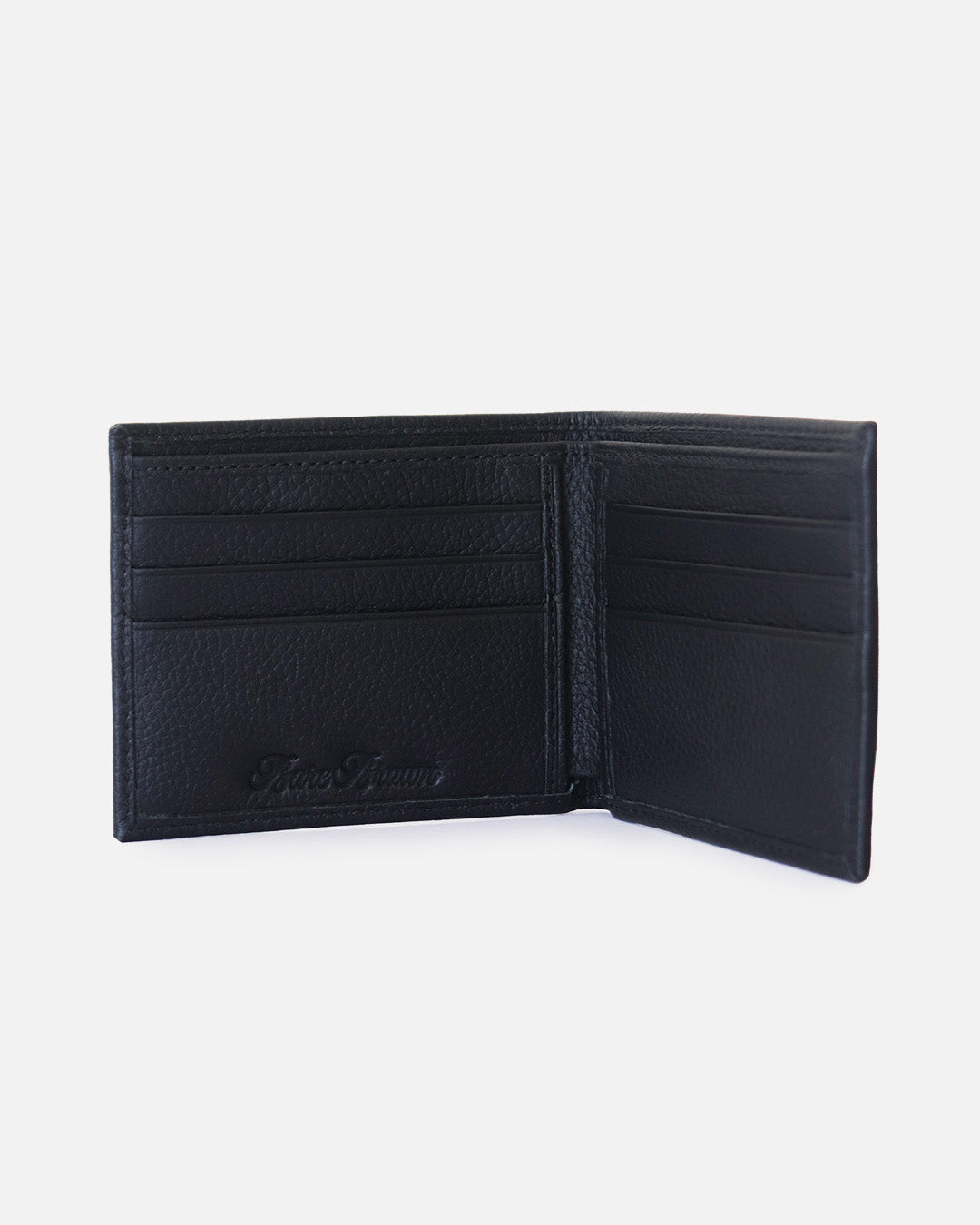 Genuine Leather Black Bi-fold Wallet With RFID Protection